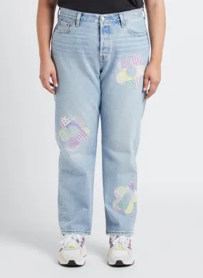  LEVI'S   PL 501 JEANS FOR WOMEN - Jeans dritti délavé in misto cotone | Jeans slavati
